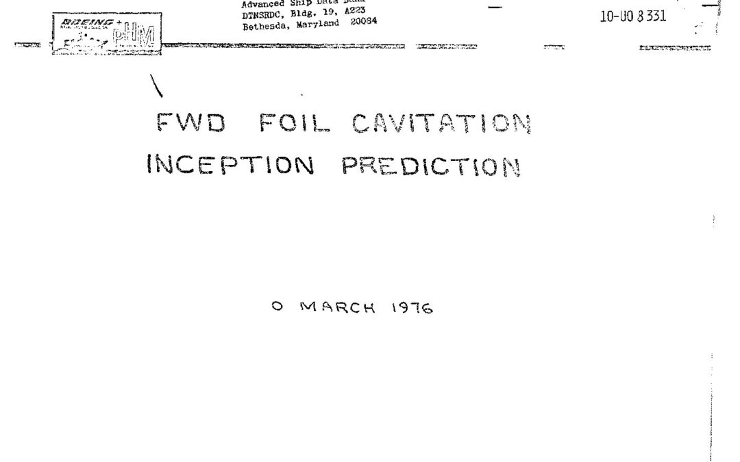 Fwd Foil Cavitation Inception Prediction 0135